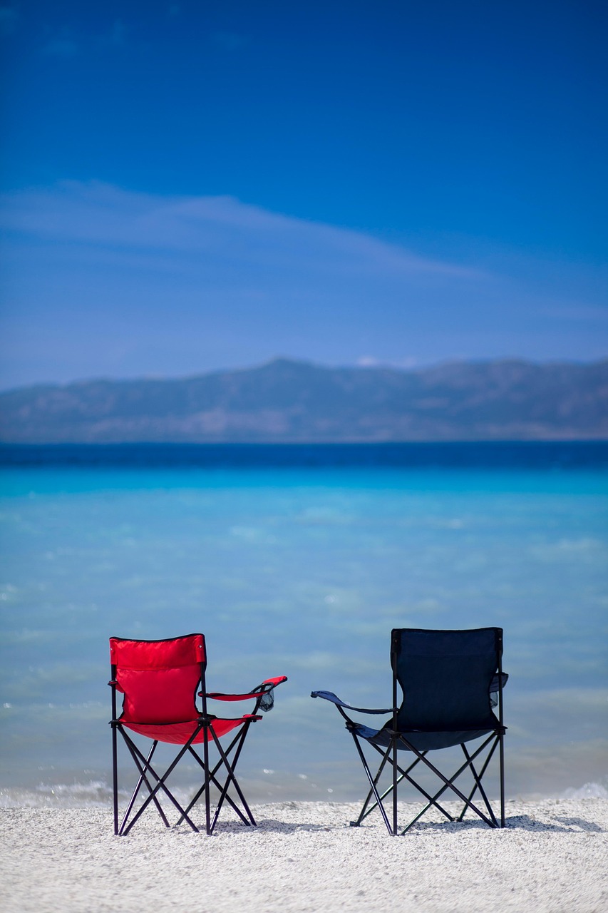 beach, chairs, nature, vacation, resort, summer, leisure